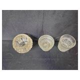 Collection of Vintage Pressed Glassware Goblets, Tumblers, and Green Serving Tray