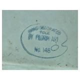 Collection of Vintage Perfume Bottles, Talc Tins, and Pilgrim Art Hand Decorated Tole Tray