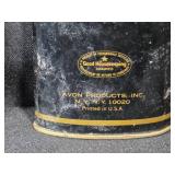 Collection of Vintage Perfume Bottles, Talc Tins, and Pilgrim Art Hand Decorated Tole Tray