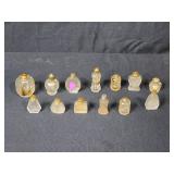Collection of Vintage Perfume Bottles, Talc Tins, and Pilgrim Art Hand Decorated Tole Tray