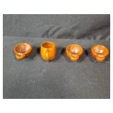 Vintage Collectibles Lot with Glass Decanter, Wild Cat Juice Jug, Ceramic Pony, Miniature Mugs, Spoons, and Kennedy Shakers