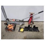 Automotive Shop Tool Lot: Pro-Lift 4000 lb Floor Jack, Jack Stand, Pro Sharpener, Miter Box