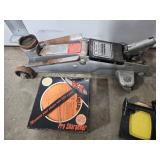 Automotive Shop Tool Lot: Pro-Lift 4000 lb Floor Jack, Jack Stand, Pro Sharpener, Miter Box