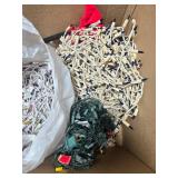 Collection of Holiday String Lights and Artificial Evergreen Garland