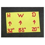 Large MCM Black Console Table with Power Grommets, 83in x 32in