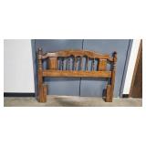 Wooden Full-Size Headboard and Wall Shelf Set