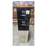 4-Drawer Vertical Filing Cabinet with Black and Tan Finish