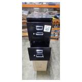 4-Drawer Vertical Filing Cabinet with Black and Tan Finish
