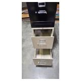 4-Drawer Vertical Filing Cabinet with Black and Tan Finish