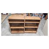 Pair of Wooden 3-Shelf Bookcases 32x24x11 Inches Each