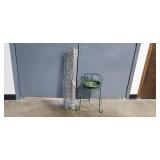 Metal Garden Plant Stand and Two Rolls of Wire Mesh Fencing