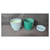 Assorted Planters and Pots with Plant Stand and Decorative Containers