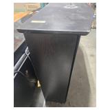 MCM Furnlite 3-Panel Lighted Vanity Mirror with Black Wood Cabinet, 59x41x16 in