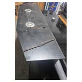 MCM Furnlite 3-Panel Lighted Vanity Mirror with Black Wood Cabinet, 59x41x16 in