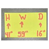 MCM Furnlite 3-Panel Lighted Vanity Mirror with Black Wood Cabinet, 59x41x16 in