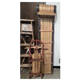 Vintage Sears Toboggan, Wooden Sled, and Step Ladder Set