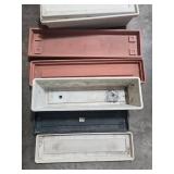 Set of Plastic Planter Boxes Assorted Colors and Sizes