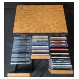 Collection of 48 Assorted Jazz and Blues CDs with Oak CD Holder