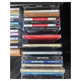 Collection of 48 Assorted Jazz and Blues CDs with Oak CD Holder