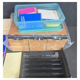 Office Supply Lot with Notebooks, Memo Pads, Book, Organizer, and Casio Printing Calculator