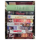 Large Collection of Hardcover Books and VHS Tapes