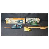 Set of 2 Black & Decker Cordless Grass Shears with Timer and Garden Tool