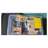 Mixed Lot of Coloring Books, Audio Cassettes, CDs, Office Supplies, and Games