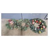Set of 3 Holiday Wreaths with Ornament Accents and 2 Storage Bags