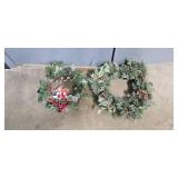 Set of 3 Holiday Wreaths with Ornament Accents and 2 Storage Bags