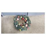 Set of 3 Holiday Wreaths with Ornament Accents and 2 Storage Bags
