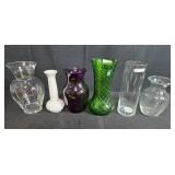 Mixed Lot of Vintage Pinewood Derby Plaques, Glass Vases, Toy Figures, and Collectibles