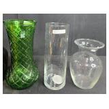 Mixed Lot of Vintage Pinewood Derby Plaques, Glass Vases, Toy Figures, and Collectibles