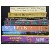 Large Collection of Fiction and Nonfiction Books Including Harry Potter, Self-Help, and Biographies