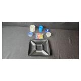 Kitchen Storage and Organization Lot with Plastic Containers and Trays