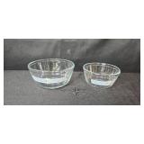 Set of Glass Mixing Bowls with Woven Pot Holders and Weighted Support Pad