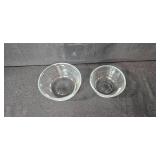 Set of Glass Mixing Bowls with Woven Pot Holders and Weighted Support Pad
