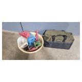 Garden Tool and Glove Lot with Echo Valley Gazing Globe and Accessories