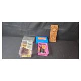 Assorted Office Supplies Lot: Storage Bins, Notebooks, Markers, Calculator, Desk Organizer