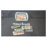 Large Lot of School Supplies and Office Tools with Bilsom Warrior Ear Muffs