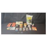 Workshop Supplies Lot: Cleaning Compound, Electrical Parts, Gloves, Abrasive Belts, and Tools