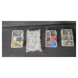 Workshop Supplies Lot: Cleaning Compound, Electrical Parts, Gloves, Abrasive Belts, and Tools