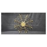Set of 2 Vintage Wall Clocks - Brass Tone and Sunburst Designs