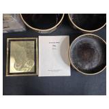 Vintage Mixing Bowls, Sewing Box with Supplies, 10 Commandments Plaque and Manual