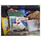 Vintage Mixing Bowls, Sewing Box with Supplies, 10 Commandments Plaque and Manual