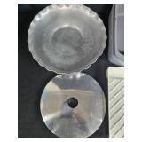 Assorted Kitchenware Lot with Pot, Colander, Trays, Dish Rack, and More