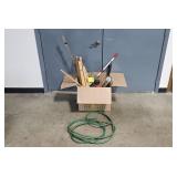 Garage Tools and Garden Accessories Lot with Hand Saws and Hose
