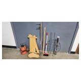 Garage Tools and Garden Accessories Lot with Hand Saws and Hose