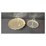 VTG Glass and Metal Decorative Vase, Plate, and Candle Holder Collection