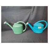Assorted Garden Watering Cans, Flower Pots, Baskets, and Garden Stand