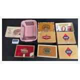 Collection of Vintage Wooden Cigar Boxes and Assorted Containers